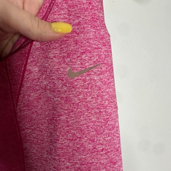 Nike Women's Magenta Pink Heathered Running Racerback Dri-FIT Tank Size L - Picture 4 of 7